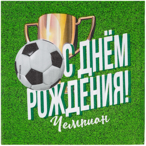 салфетка с др футбол 33см 12шт/g, китай салфетка с др футбол 33см 12шт/g, китай